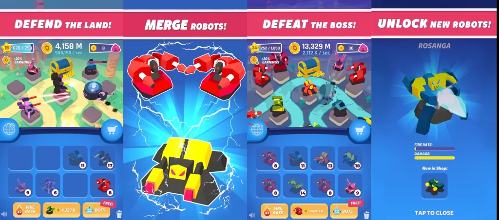 تحميل لعبة Merge Tower Bots [آخر نسخة] مهكرة للأندرويد